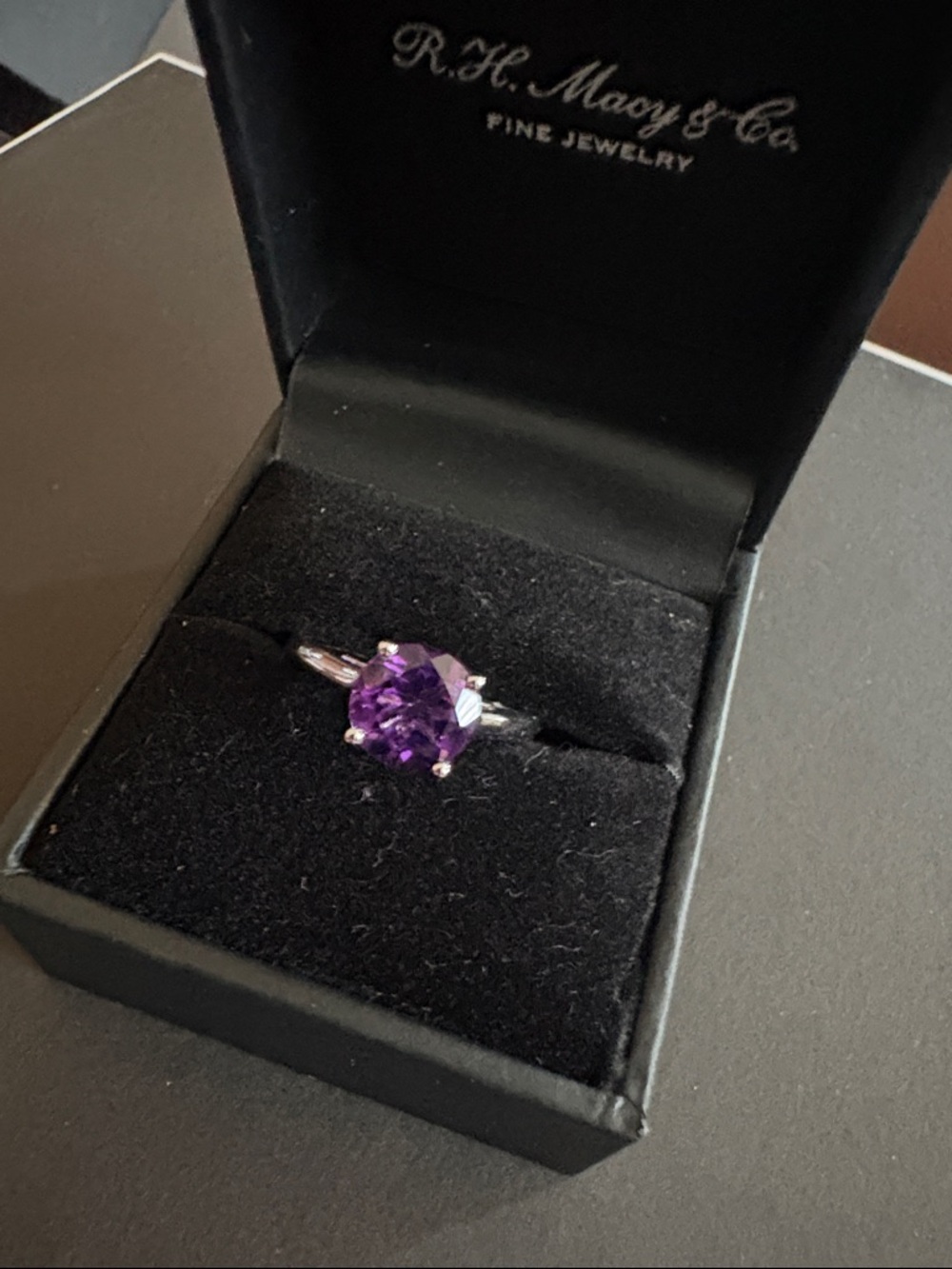 925 SS Women's Amethyst Solitaire Ring